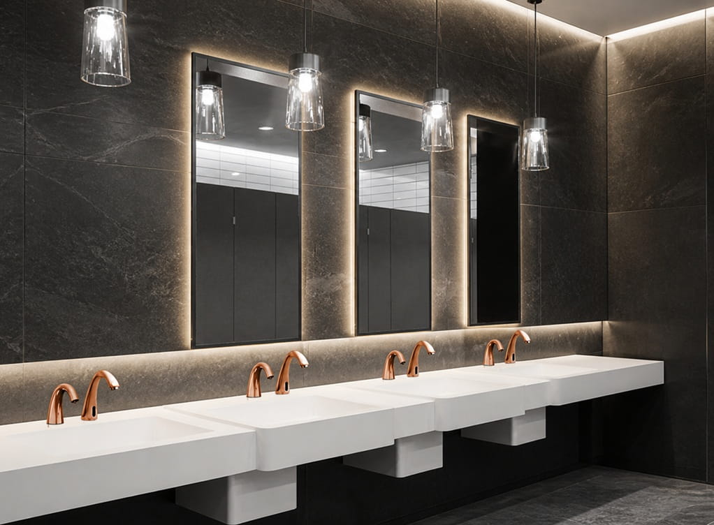 Fontana touchless faucet installation positioning guide for proper sensor range and commercial sink alignment